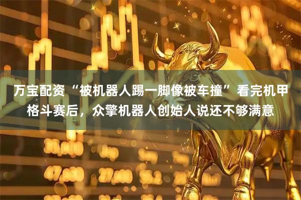 万宝配资 “被机器人踢一脚像被车撞” 看完机甲格斗赛后，众擎机器人创始人说还不够满意